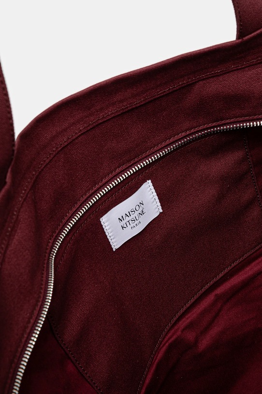 Maison Kitsuné borsa in cotone Fox Head Xl Tote LW05105WW0107 granata