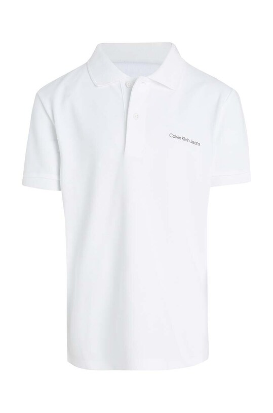 Calvin Klein Jeans tricouri polo din bumbac pentru copii IB0IB02147.9BYH alb AW24