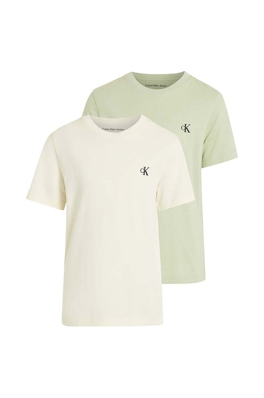 Calvin Klein Jeans t-shirt bawełniany dziecięcy 2-pack bawełna zielony IB0IB01093.9BYH.128.176