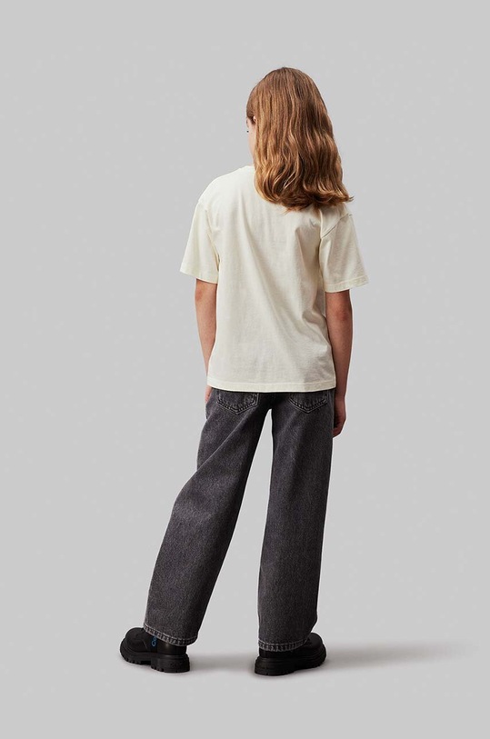 Dětské bavlněné tričko Calvin Klein Jeans béžová IB0IB02161.9BYH