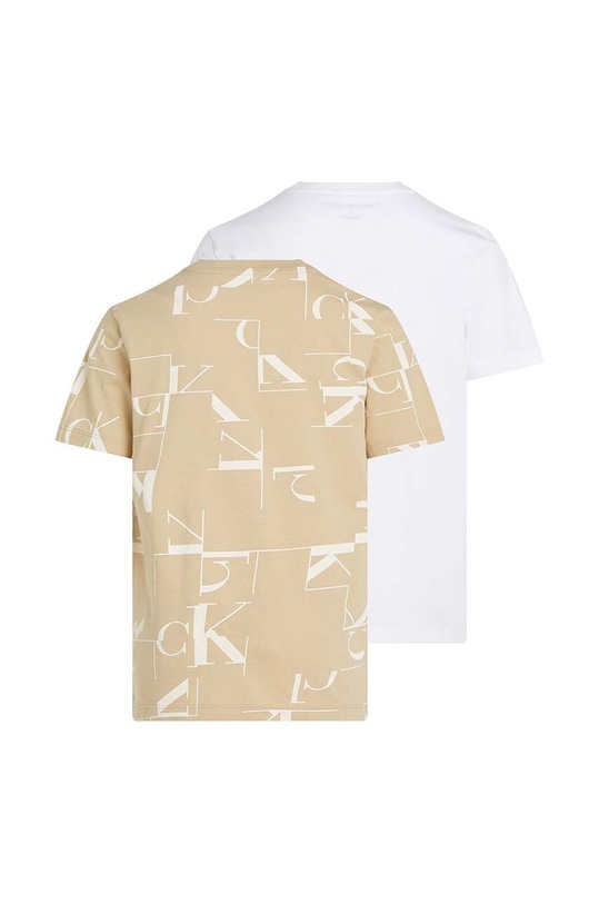 Calvin Klein Jeans t-shirt bawełniany dziecięcy 2-pack IB0IB02271.9BYH.128.176 beżowy AW24