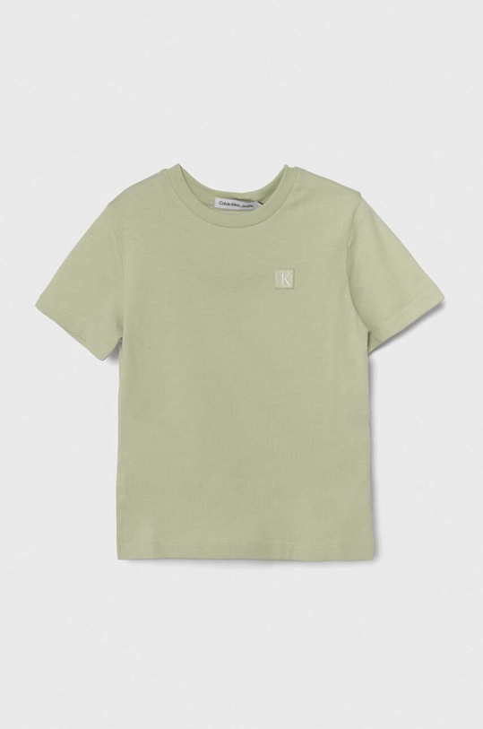 Calvin Klein Jeans t-shirt bawełniany dziecięcy bawełna zielony IU0IU00543.9BYH.104.116