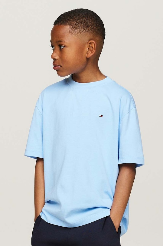 Tommy Hilfiger t-shirt bawełniany dziecięcy bawełna niebieski KB0KB08575.9BYH.98.122