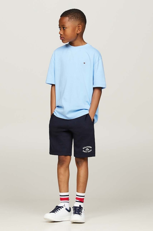 Tommy Hilfiger t-shirt bawełniany dziecięcy KB0KB08575.9BYH.98.122 niebieski