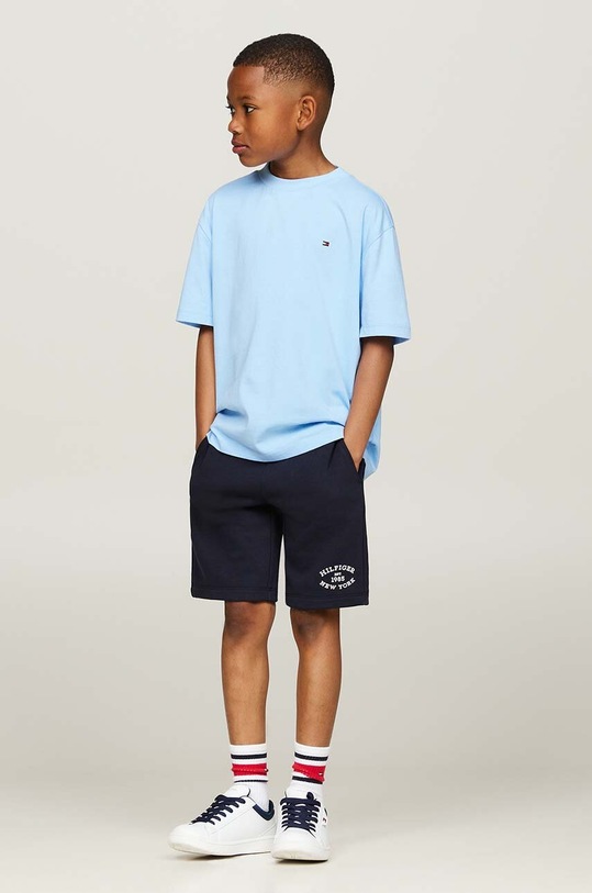 Tommy Hilfiger t-shirt bawełniany dziecięcy niebieski KB0KB08575.9BYH.128.176