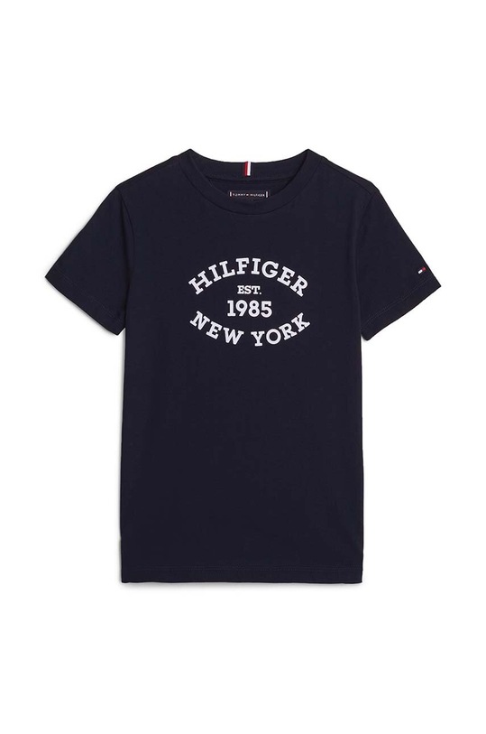 Tommy Hilfiger t-shirt bawełniany dziecięcy KB0KB08658.9BYH.74.122 granatowy AW24