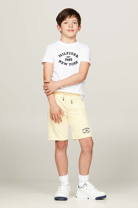 Dětské bavlněné tričko Tommy Hilfiger bílá KB0KB08658.9BYH.128.176