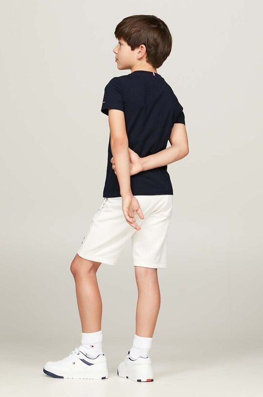 Dječja pamučna majica kratkih rukava Tommy Hilfiger KB0KB08658.9BYH.128.176 mornarsko plava