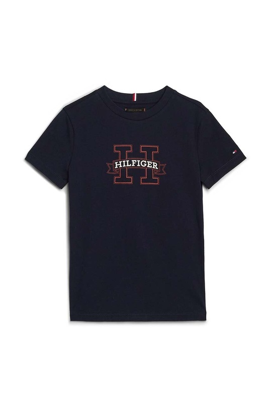 Tommy Hilfiger t-shirt bawełniany dziecięcy KB0KB09028.9BYH.128.176 granatowy AW24