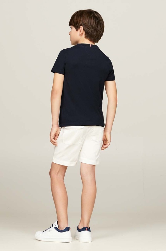 Tommy Hilfiger t-shirt bawełniany dziecięcy granatowy KB0KB09028.9BYH.128.176