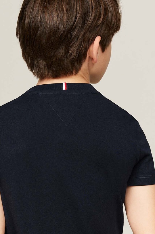Tommy Hilfiger t-shirt bawełniany dziecięcy KB0KB09028.9BYH.128.176 granatowy