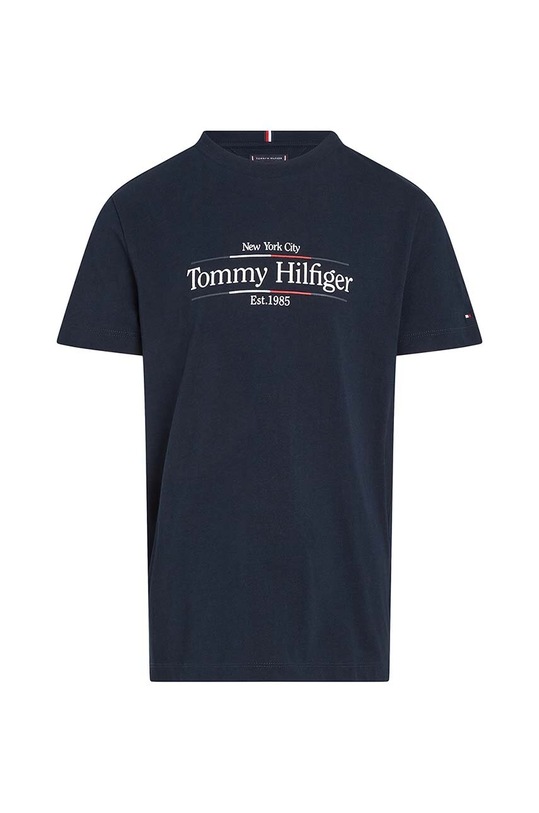 Tommy Hilfiger t-shirt bawełniany dziecięcy KB0KB09158.9BYH.128.176 granatowy AW24