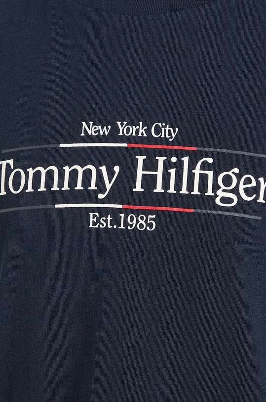 Tommy Hilfiger t-shirt bawełniany dziecięcy granatowy KB0KB09158.9BYH.128.176