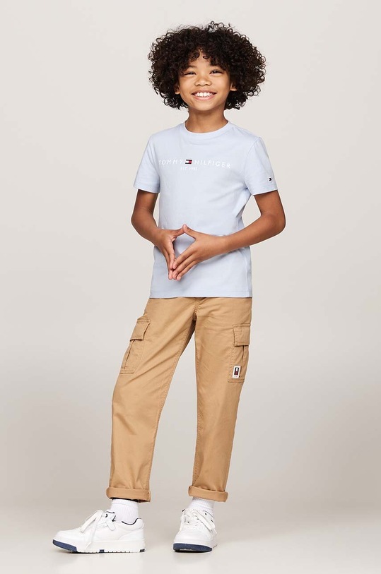 Dětské bavlněné tričko Tommy Hilfiger modrá KS0KS00397.9BYH.92.122