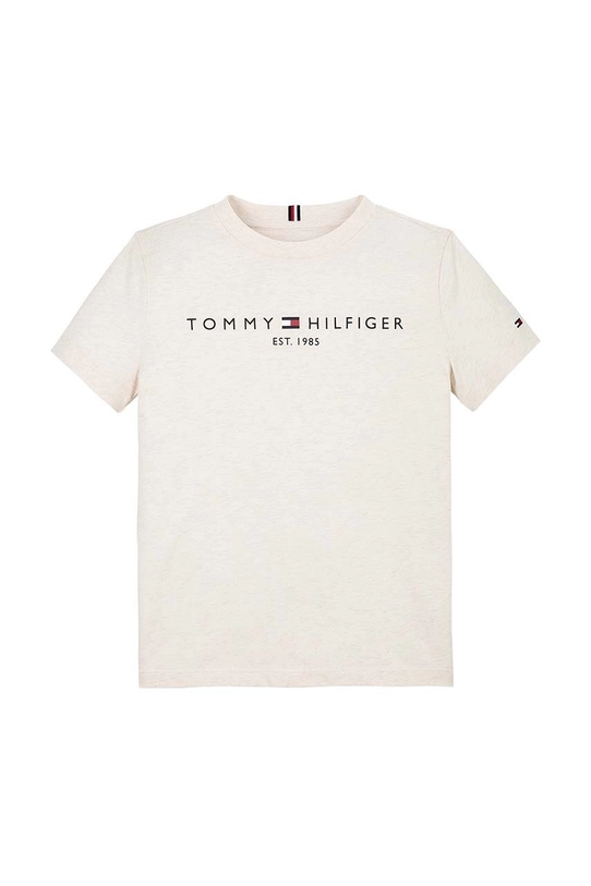 Detské bavlnené tričko Tommy Hilfiger KS0KS00397.9BYH.128.176 béžová AW24