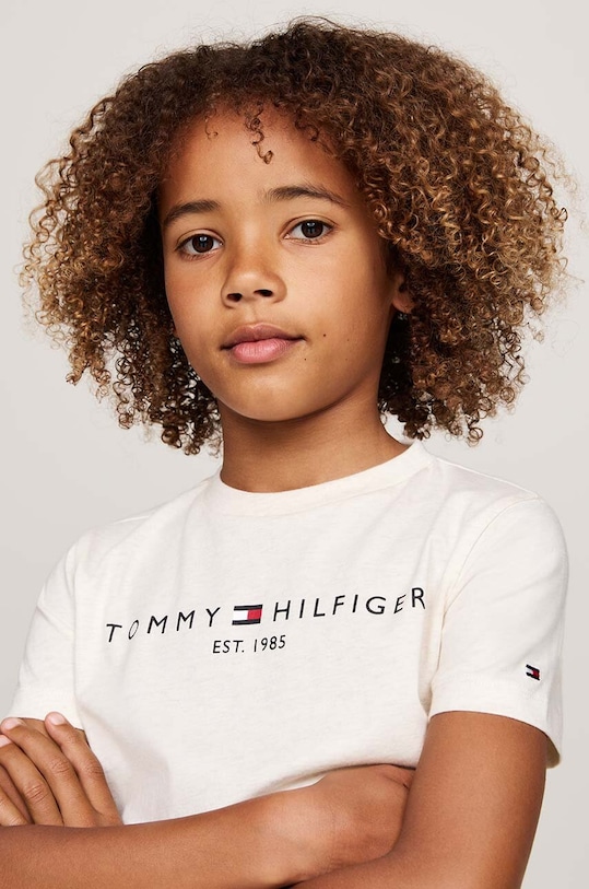 Chłopiec Tommy Hilfiger t-shirt bawełniany dziecięcy KS0KS00397.9BYH.128.176 beżowy