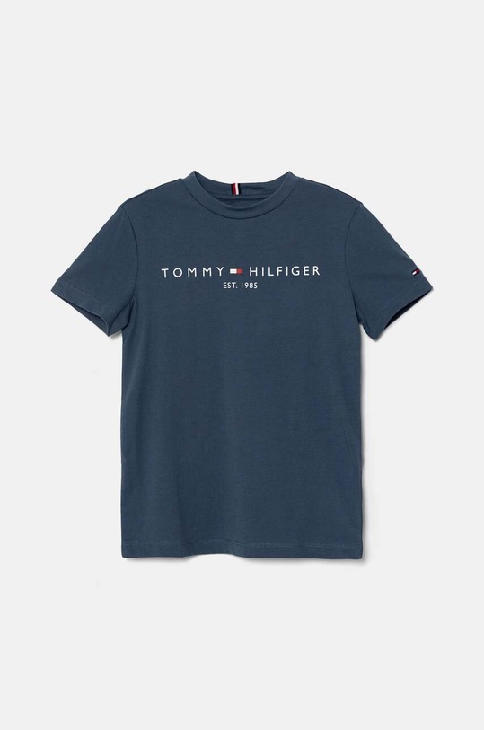 Dětské bavlněné tričko Tommy Hilfiger kulatý modrá KS0KS00397.9BYH.128.176