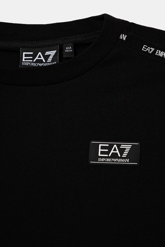 Мальчик Детская хлопковая футболка EA7 Emporio Armani 6DBT57.BJ02Z чёрный
