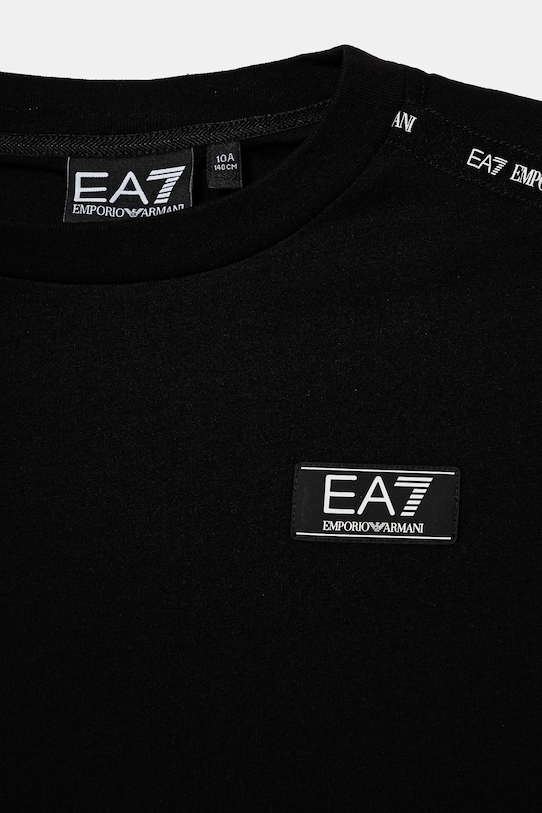 Chłopiec EA7 Emporio Armani t-shirt bawełniany dziecięcy 6DBT57.BJ02Z czarny
