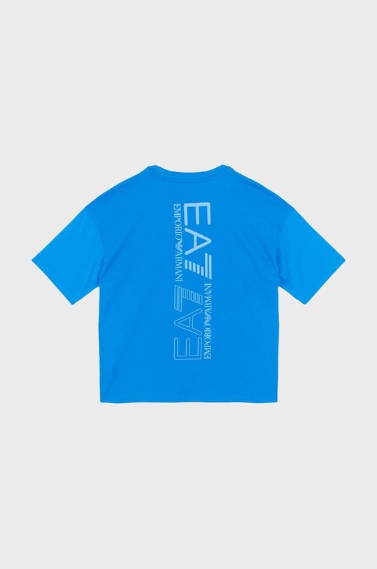 EA7 Emporio Armani t-shirt bawełniany dziecięcy 6DBT58.BJ02Z niebieski AW24