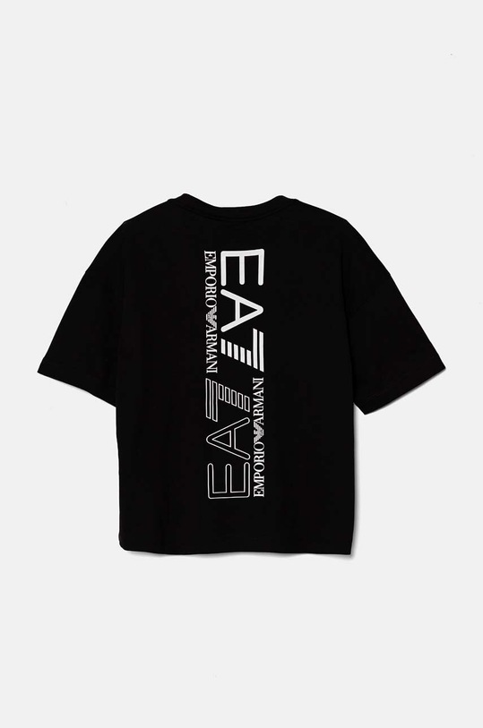 EA7 Emporio Armani t-shirt bawełniany dziecięcy 6DBT58.BJ02Z czarny AW24