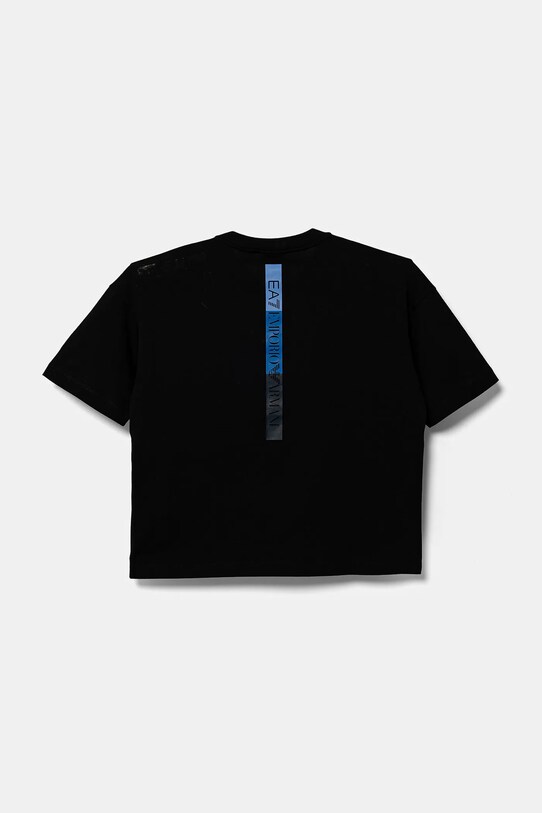 EA7 Emporio Armani t-shirt bawełniany dziecięcy 6DBT59.BJ02Z czarny AW24