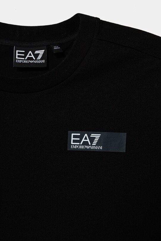 Chłopiec EA7 Emporio Armani t-shirt bawełniany dziecięcy 6DBT59.BJ02Z czarny