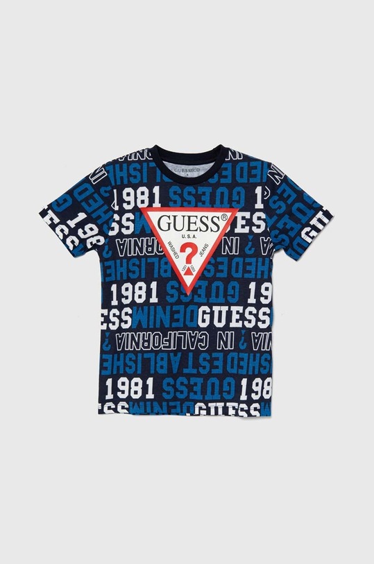 Guess t-shirt bawełniany dziecięcy nadruk granatowy L4YI04.K8HM3.9BYH