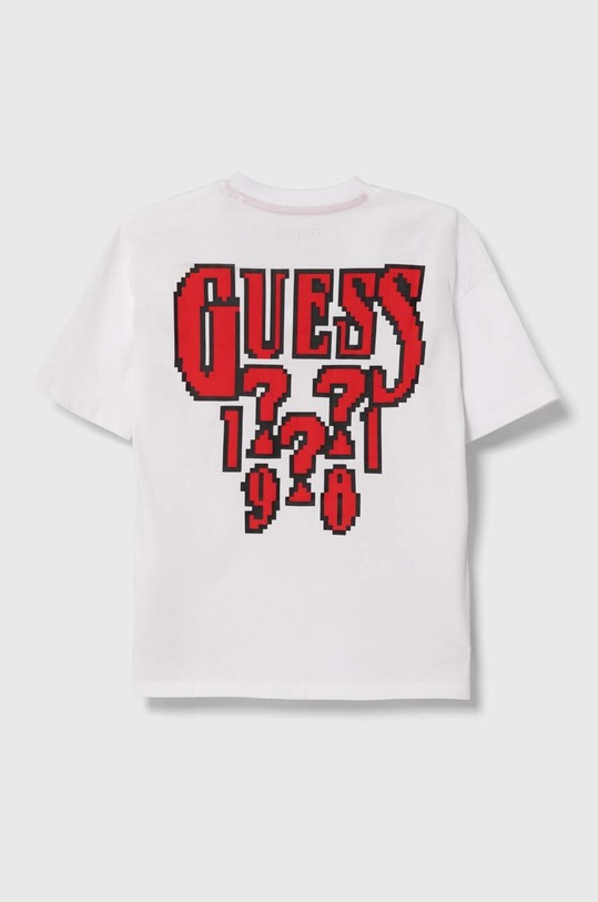 Guess t-shirt bawełniany dziecięcy L4YI16.K8HM4.9BYH biały AW24