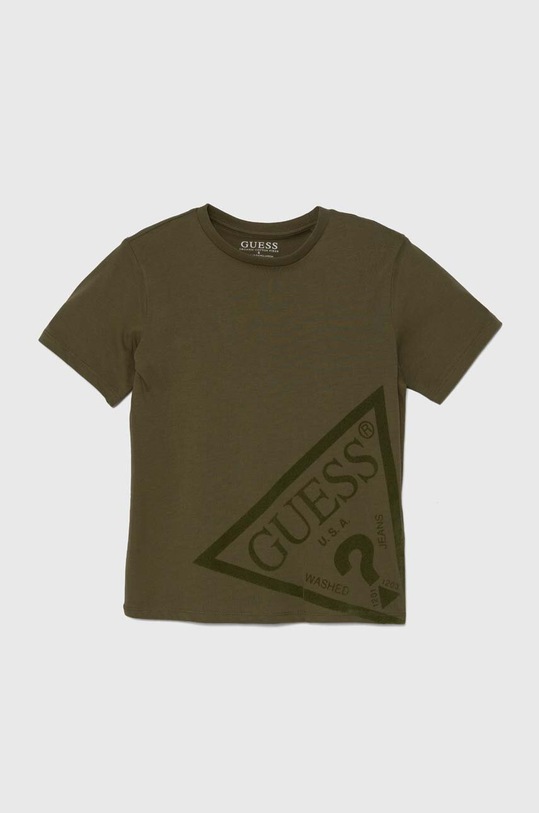 Дитяча бавовняна футболка Guess аплікація зелений L4YI32.K8HM4.9BYH