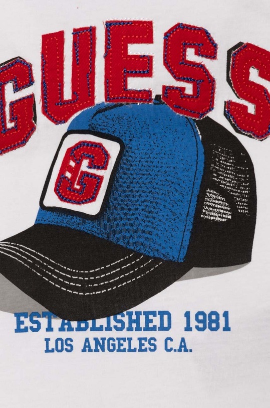 Chłopiec Guess t-shirt bawełniany dziecięcy N4YI04.K8HM4.9BYH biały