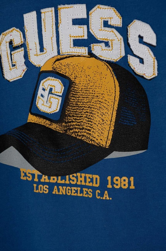 Chłopiec Guess t-shirt bawełniany dziecięcy N4YI04.K8HM4.9BYH niebieski