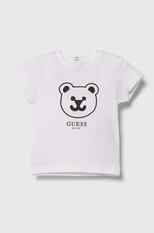 Pamučna majica kratkih rukava za bebe Guess pamuk bijela N4YI07.K8HM4.9BYH