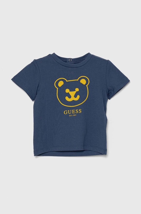 Guess t-shirt bawełniany niemowlęcy nadruk granatowy N4YI07.K8HM4.9BYH