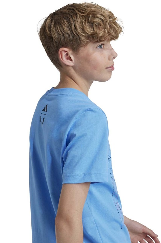 adidas Performance t-shirt bawełniany dziecięcy Y MESSI G T IW0184 niebieski