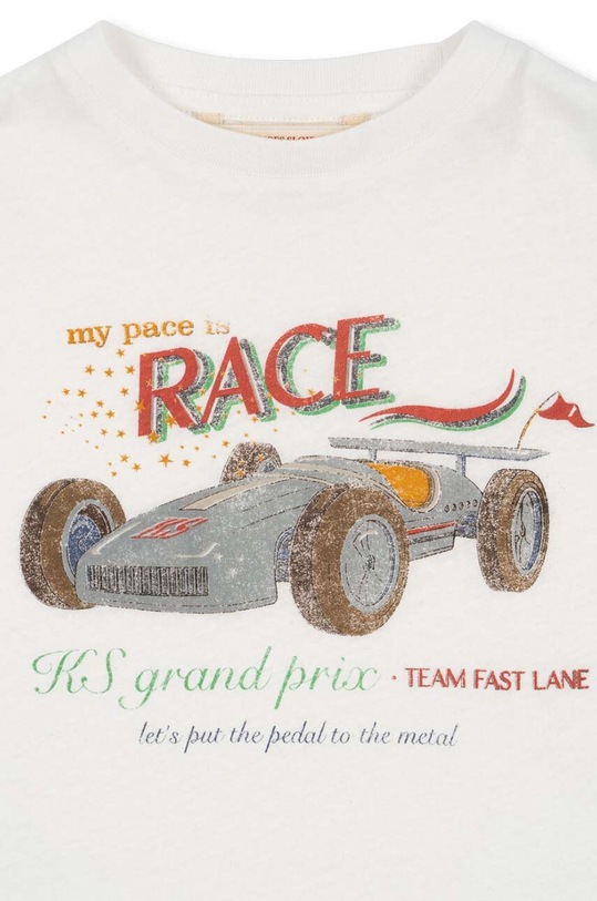 Băieți Konges Sløjd tricou din amestec de in pentru copii ERA TEE OCS KS101504 alb