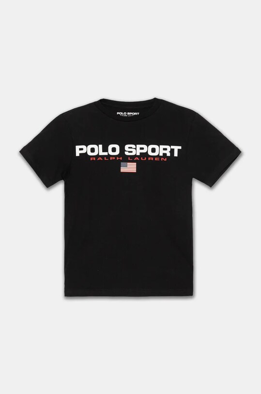 Детская хлопковая футболка Polo Ralph Lauren хлопок чёрный 323837629005