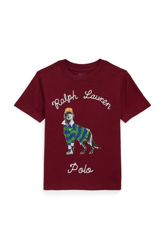 Polo Ralph Lauren t-shirt bawełniany dziecięcy nadruk czerwony 322952497001