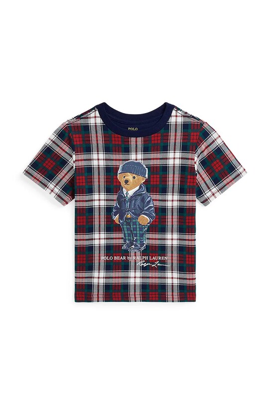 Дитяча бавовняна футболка Polo Ralph Lauren візерунок бордо 322953041001