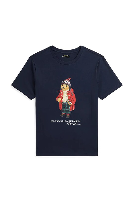 Детская хлопковая футболка Polo Ralph Lauren хлопок тёмно-синий 323853828038