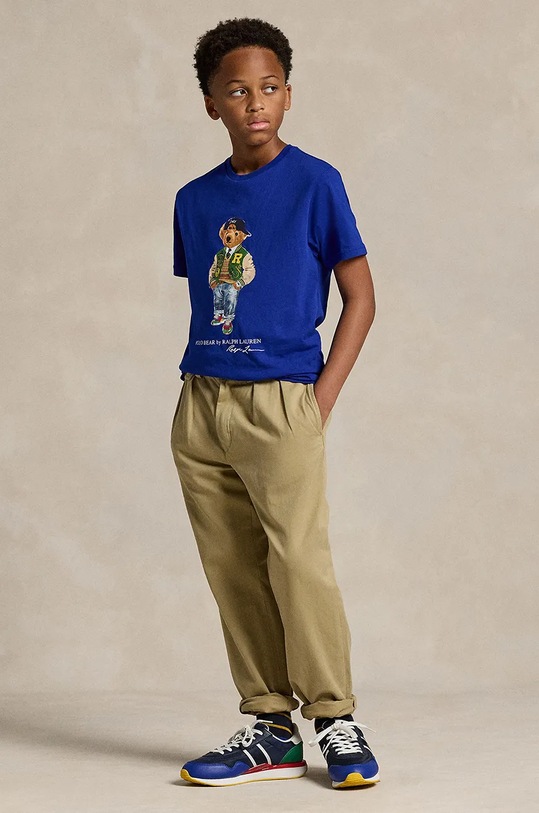 Детска памучна тениска Polo Ralph Lauren 323853828040 син