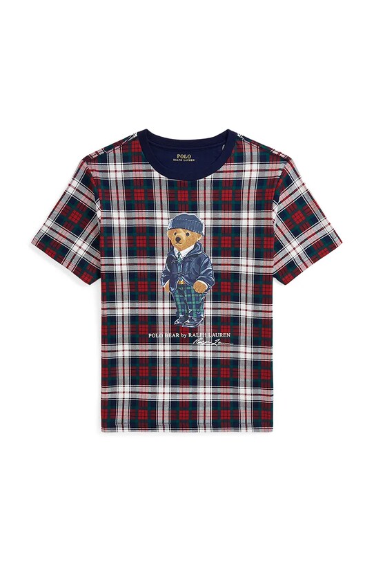 Детская хлопковая футболка Polo Ralph Lauren узор бордо 323953041001
