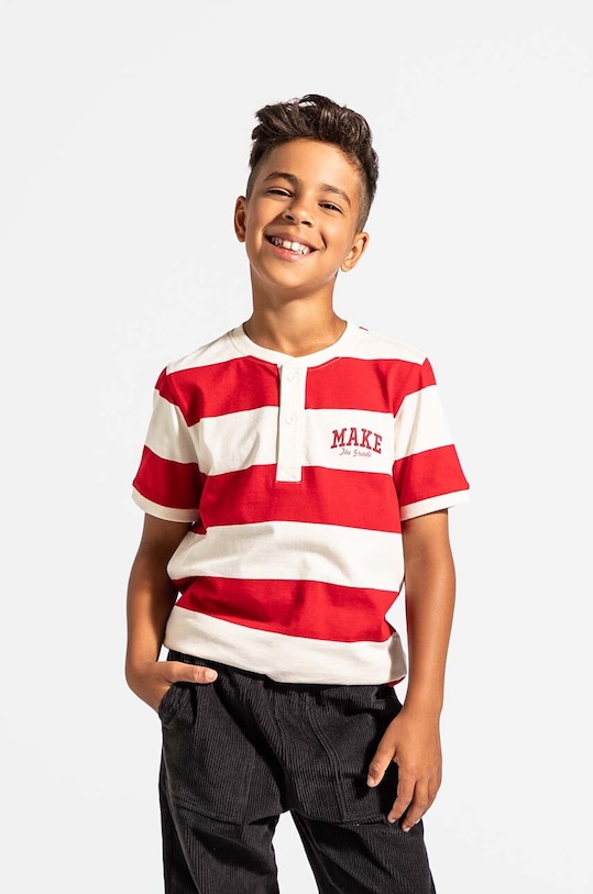 Coccodrillo t-shirt bawełniany dziecięcy wzorzyste czerwony ZC4143201ABJ