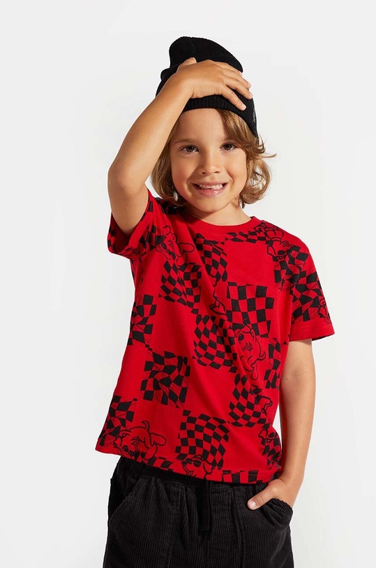 Coccodrillo t-shirt bawełniany dziecięcy nadruk czerwony ZC4143201ABK