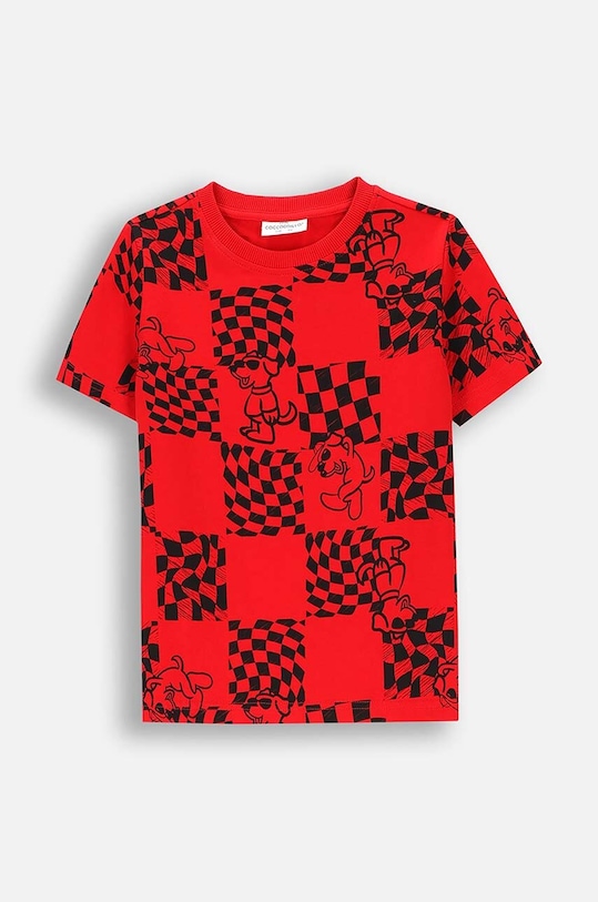 Coccodrillo t-shirt bawełniany dziecięcy ZC4143201ABK czerwony AW24