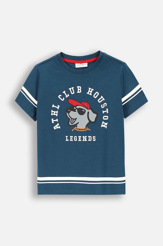 Coccodrillo t-shirt bawełniany dziecięcy ZC4143202ABK niebieski AW24