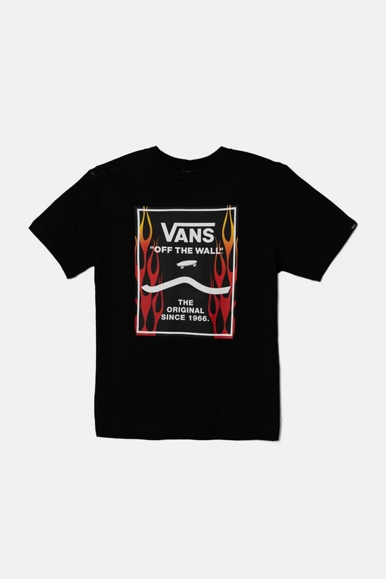 Vans t-shirt bawełniany dziecięcy PRINT BOX 2.0 okrągły czarny VN000AKNY841