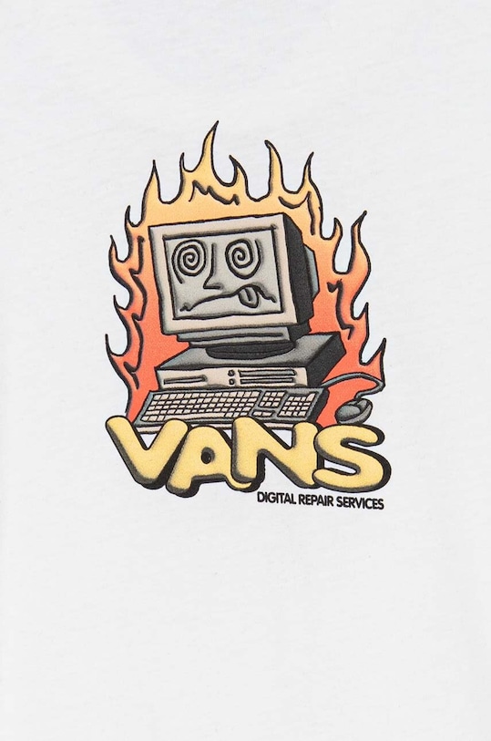 CHLAPEC Dětské bavlněné tričko Vans Digital Repair VN000JC3WHT1 bílá