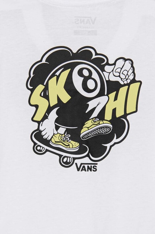 Vans tricou de bumbac pentru copii SK8 HI BALL alb VN000JNXWHT1