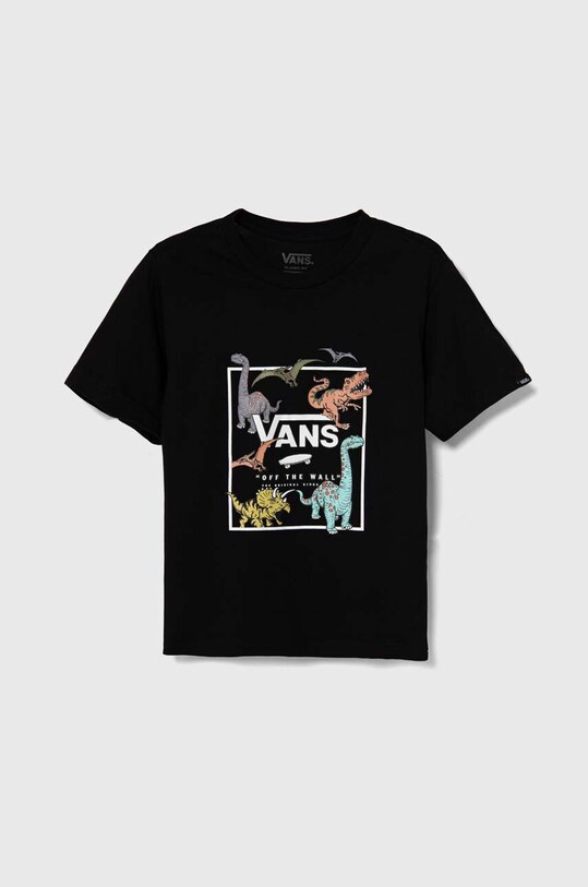Vans gyerek pamut póló Glow Dino pamut fekete VN000JNYBLK1